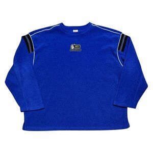 VINTAGE Y2K Disney GRUMPY Snow White Fleece Blue Retro Sweatshirt Mens XXL